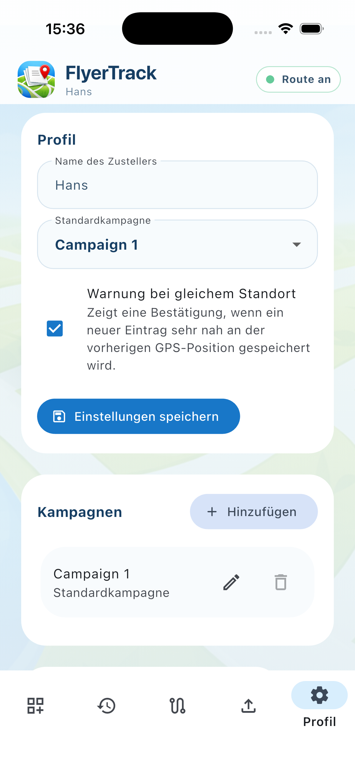 Profil und Einstellungen
