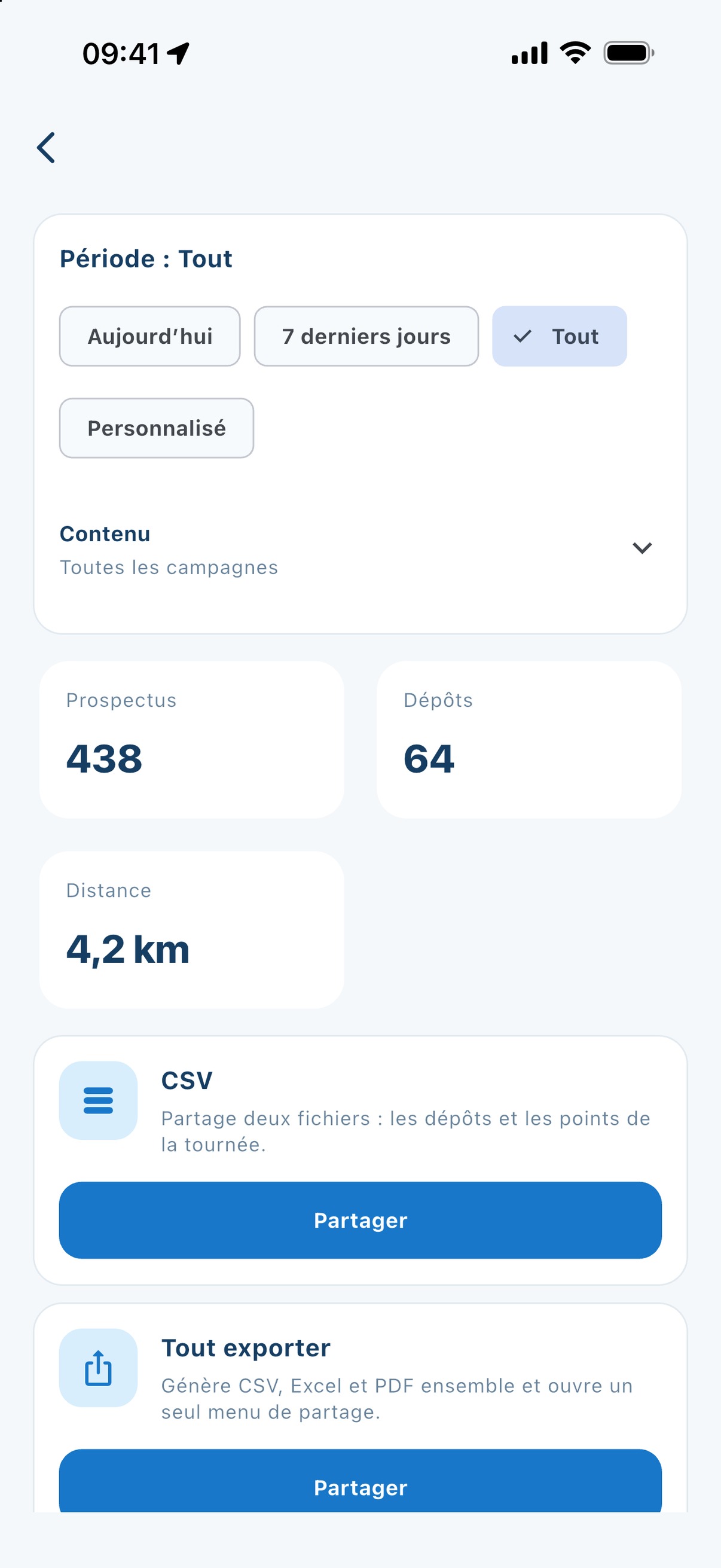 Exporter ou partager