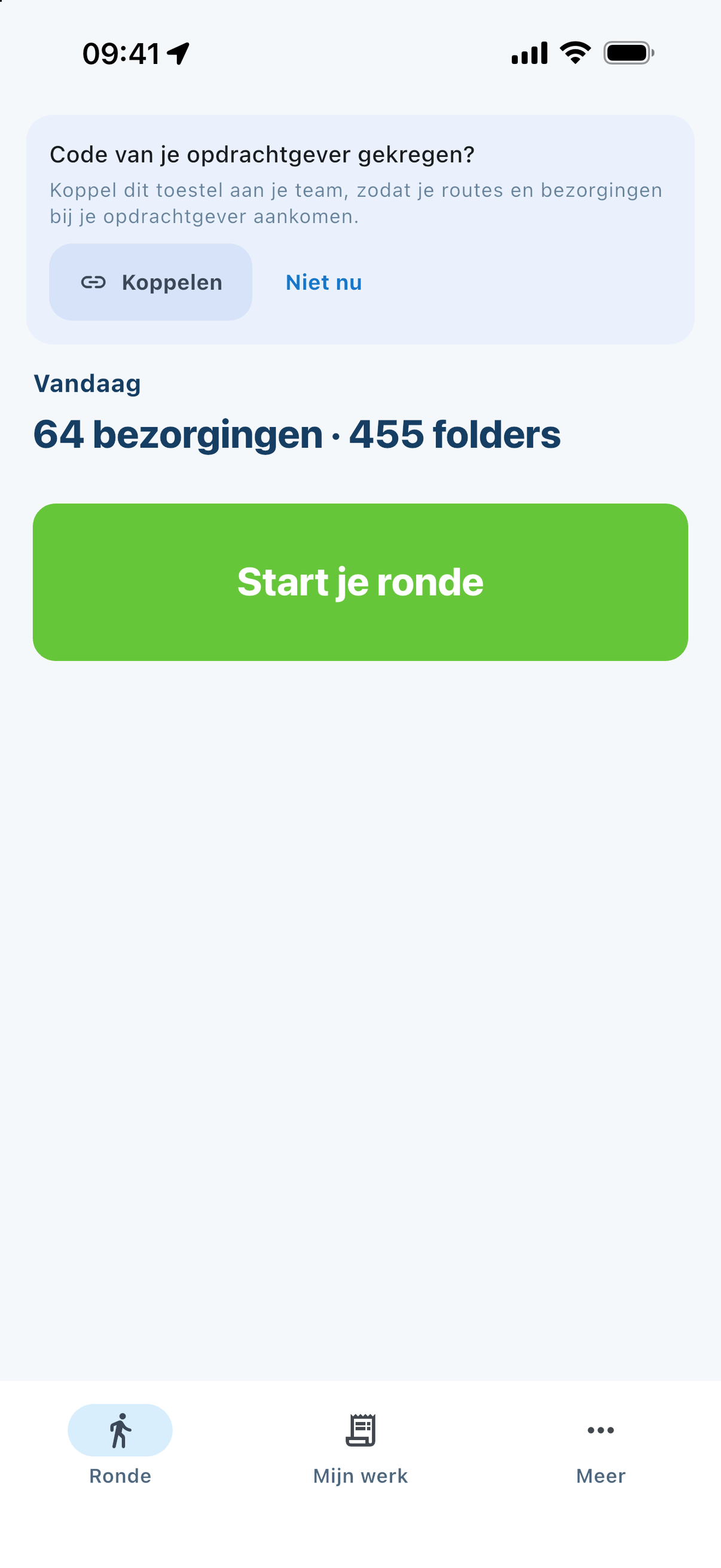Starten met één tik