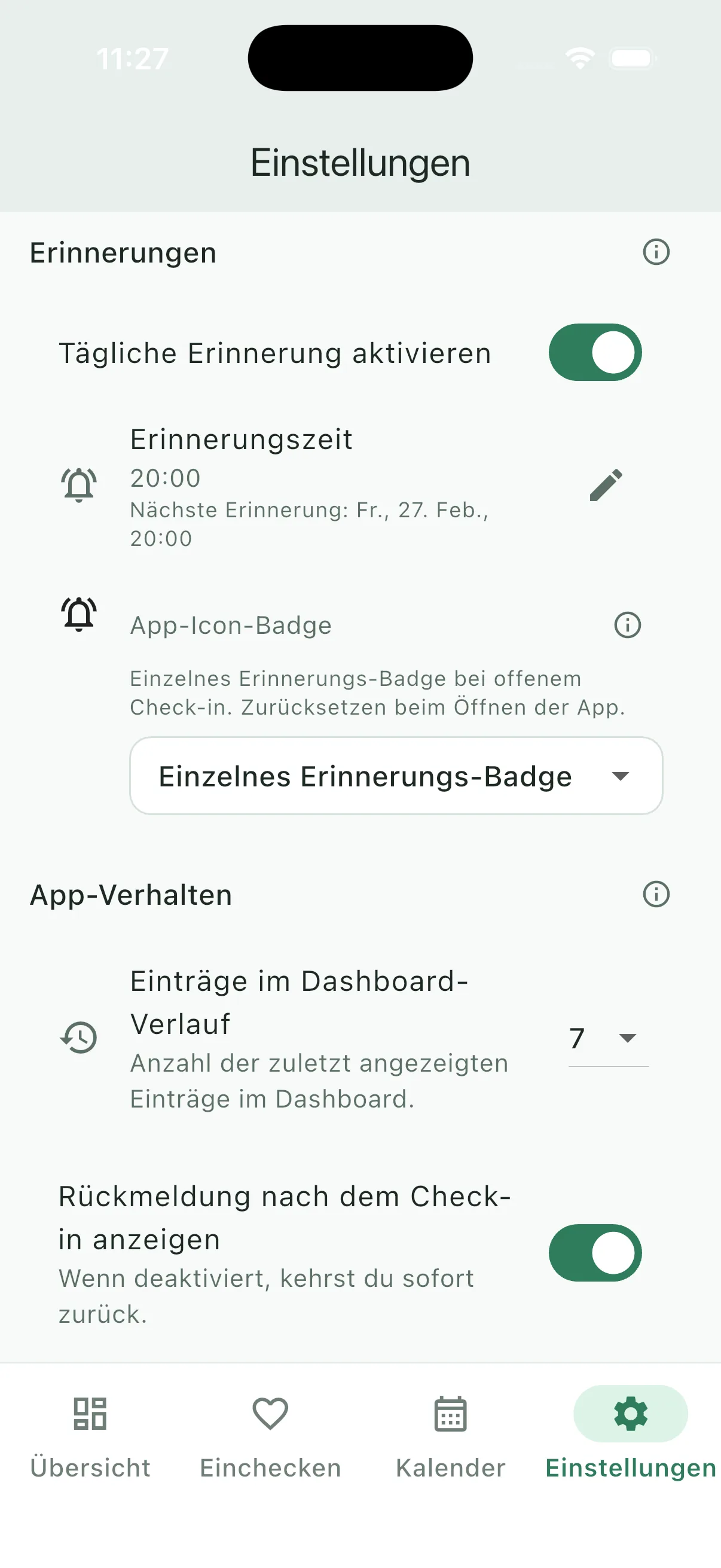 Detailansicht Verlauf