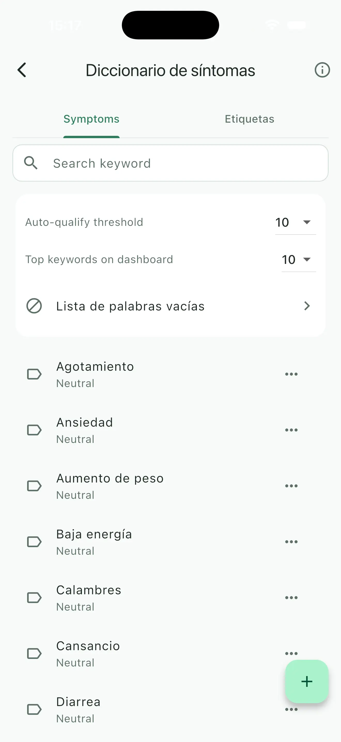 Diccionario de sintomas