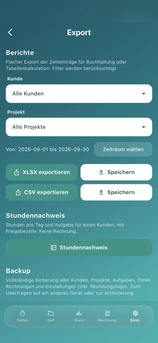 Export (Pro)