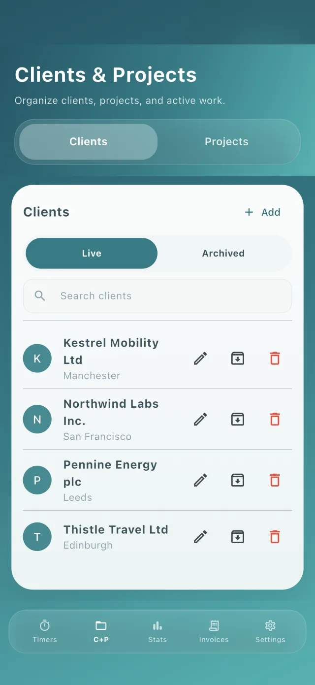 Clients & projects