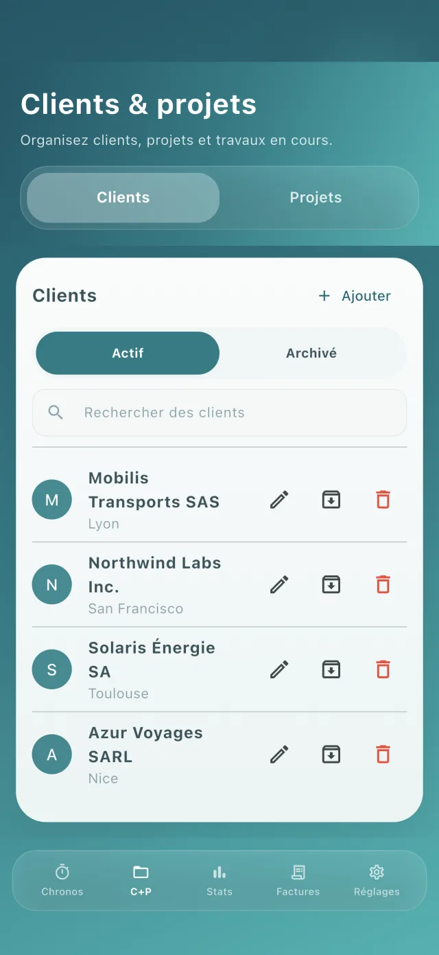 Clients et projets
