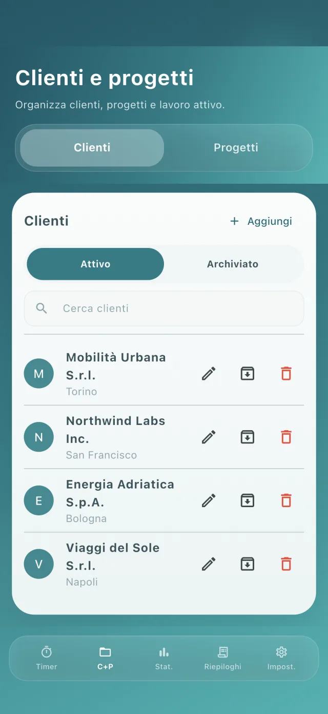 Clienti e progetti